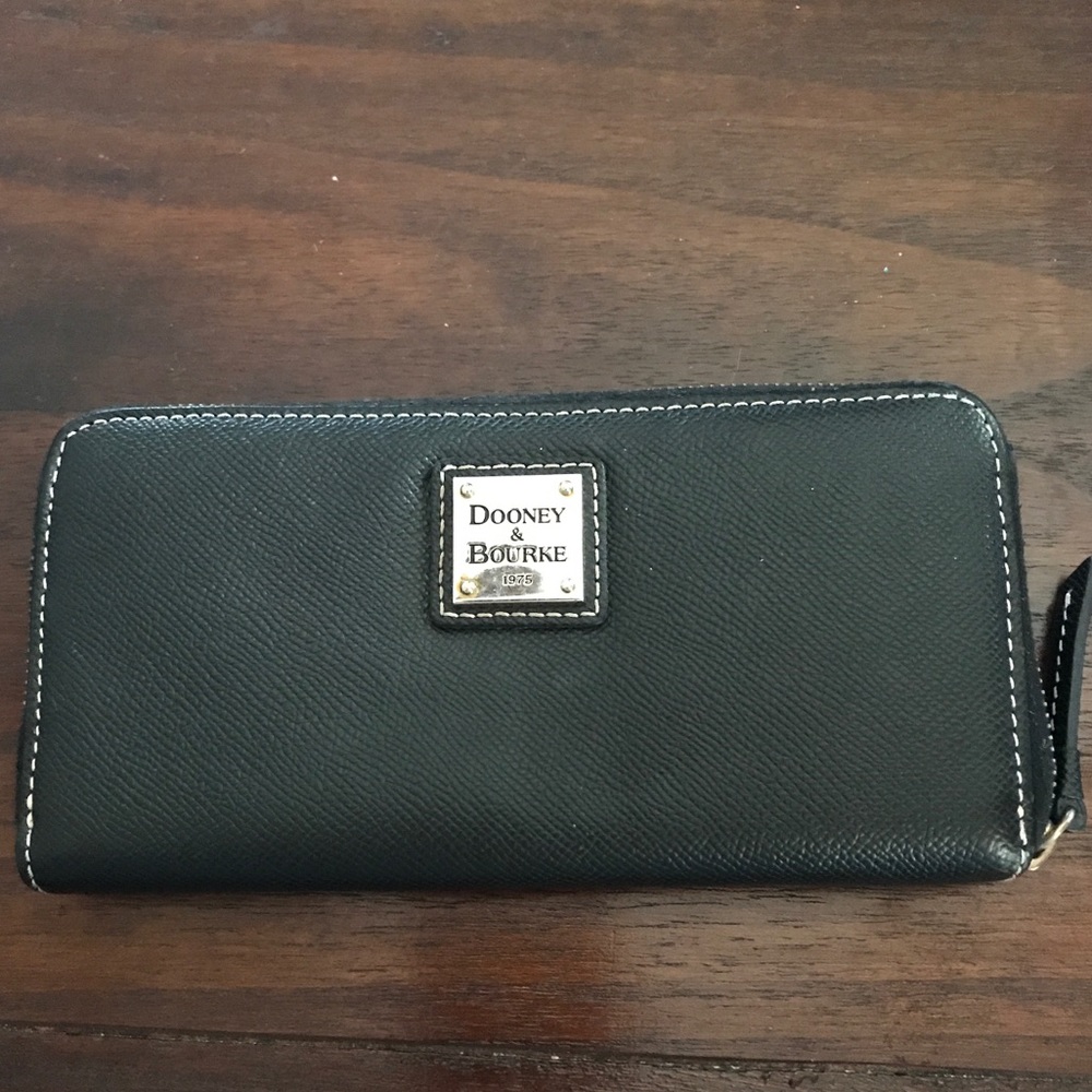 D&B Saffiano Italian Leather zip around wallet